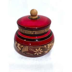 Cabo Carved Hispanic Aztec Tribal, HAND CRAFTED Spice Trinket Lidded Jar Unique